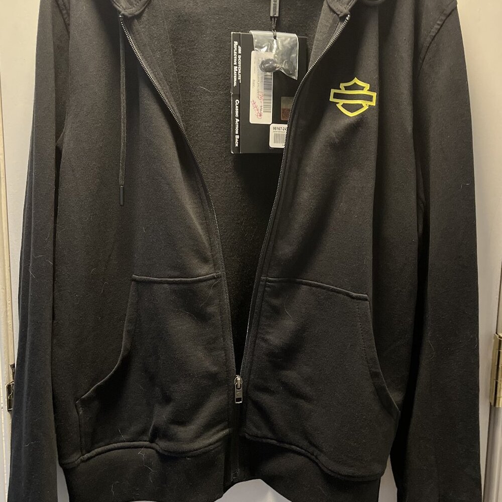 Harley Davison, men's hooded blk jacket